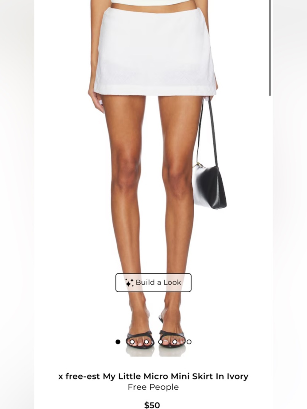 Free People Cotton Linen Blend Micro Mini Skort Ivory